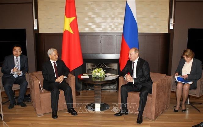 Tổng Bí thư Nguyễn Phú Trọng hội đàm với Tổng thống Nga Vladimir Putin, ngày 25/11/2014, tại Sochi trong chuyến thăm chính thức LB Nga